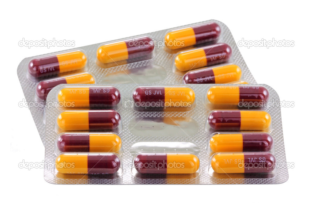 Packages of Amoxicillin capsules