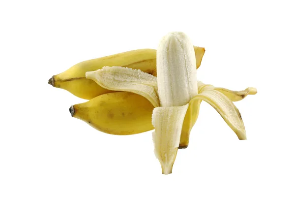 剥了皮的成熟南昌华香蕉 — 图库照片