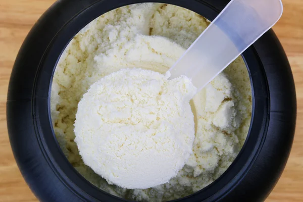 Uma colher de Whey Protein Isolate Pure Powder — Fotografia de Stock