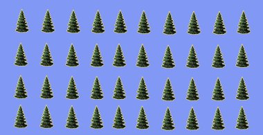 Mavi arkaplan mumunda Noel ağaçları