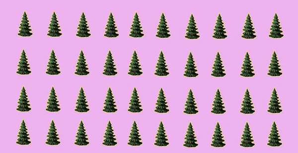 Mor arkaplan mumunda Noel ağaçları