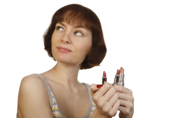 Keuze van lippenstift — Stockfoto