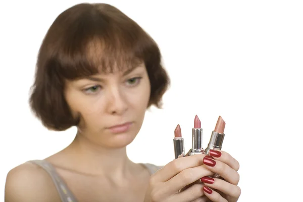 Choice of lipstick — Stock Photo, Image