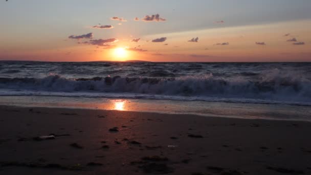 Coucher de soleil dans la mer — Video