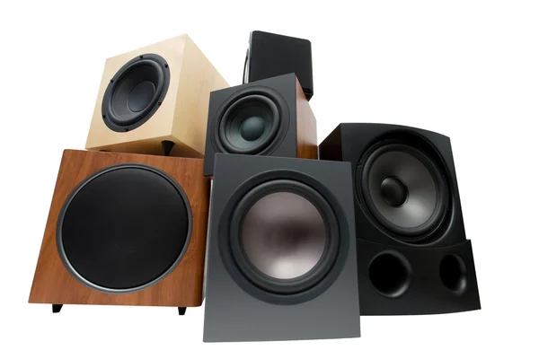 Verschillende sub woofers — Stockfoto