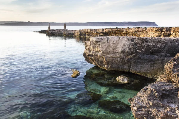 Malta met uitzicht op gozo — Stockfoto