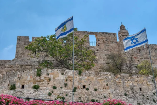 Stadsmuur Van Oude Stad Van Jeruzalem Israël — Stockfoto