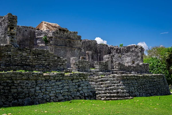 Antiguas Ruinas Tulum Sitio Maya Con Ruinas Templos Pirámides Artefactos — Foto de Stock