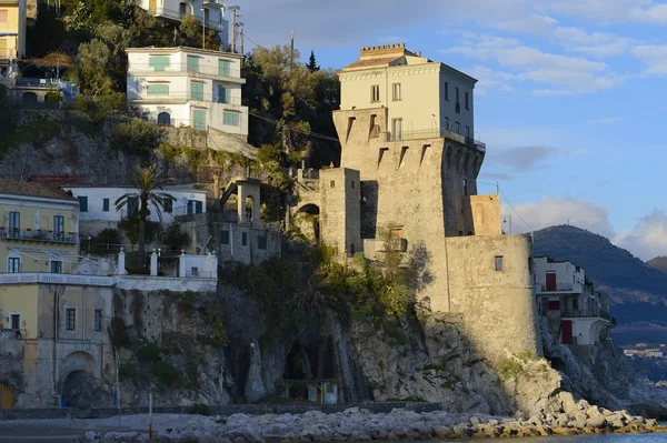 Paesaggio con torre Cetara — Foto Stock