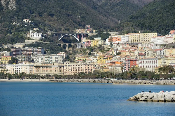 Vistas al paseo marítimo en el Golfo de Salerno — Foto de Stock