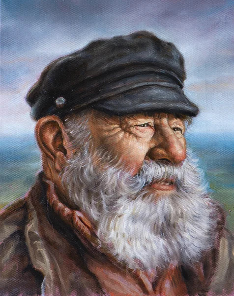 Картина человека с белой бородой — стоковое фото