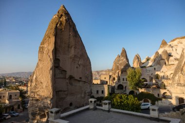 Kapadokya 'daki taş oluşumları, şu anda Goreme Milli Parkı' nın bir parçası..