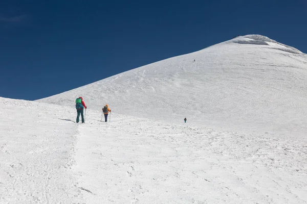 Tourists Climb Glacier Top Mount Greater Ararat Agri Dagi Eastern — Photo
