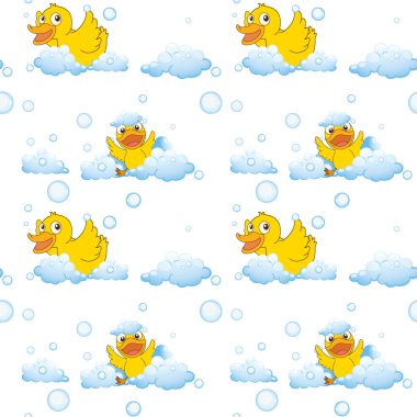 Seamless pattern with kid's theme clipart