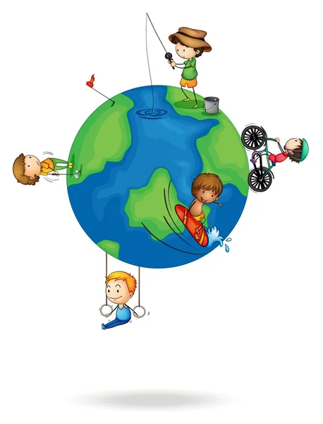 Kids on earth — Stock Vector