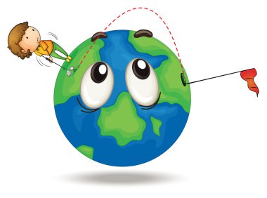 Golf oynayan bir boy