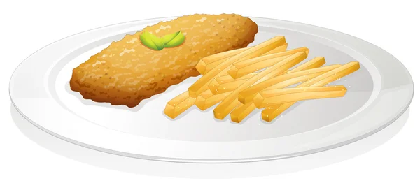 Frites et escalopes — Image vectorielle