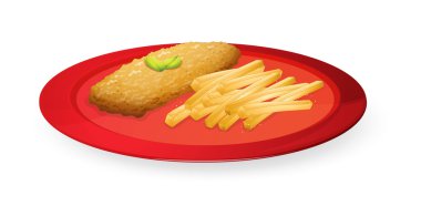 patice ve patates kızartması plaka
