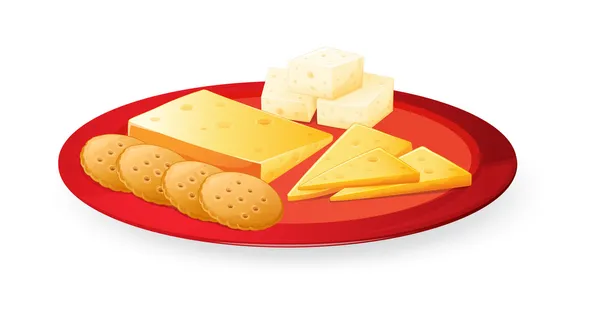 Galletas de queso en el plato — Vector de stock