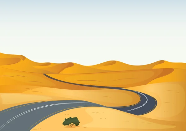 Paysage jaune et une route — Image vectorielle