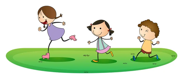 Enfants jouant en plein air — Image vectorielle
