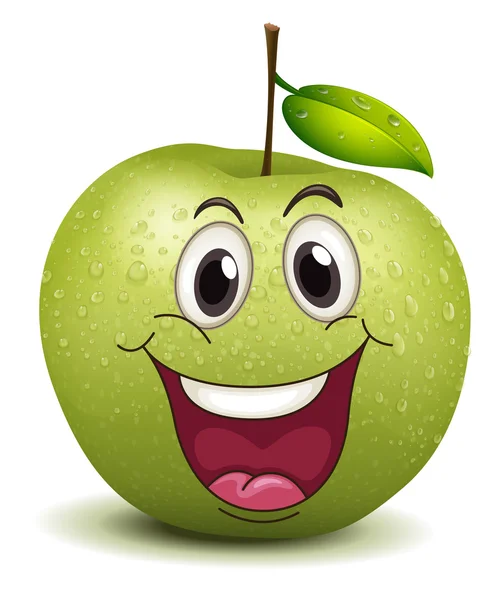 Feliz manzana sonriente — Archivo Imágenes Vectoriales