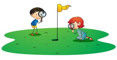 Kids golf zemin üzerinde