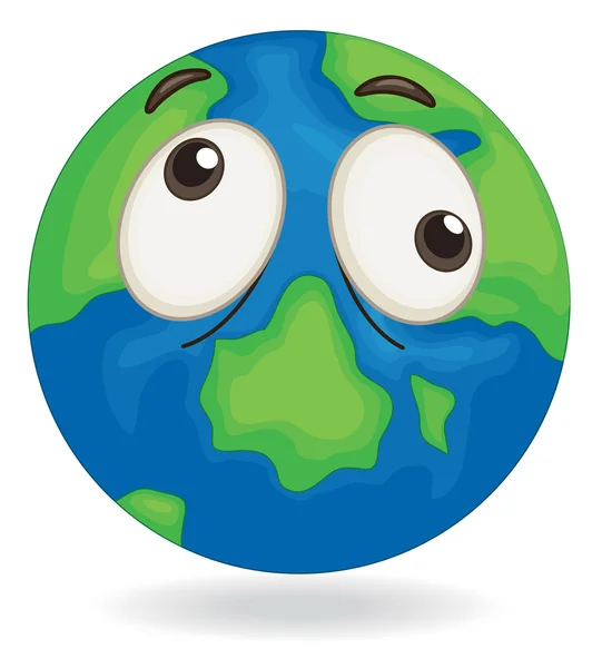 Terre globe visage — Image vectorielle