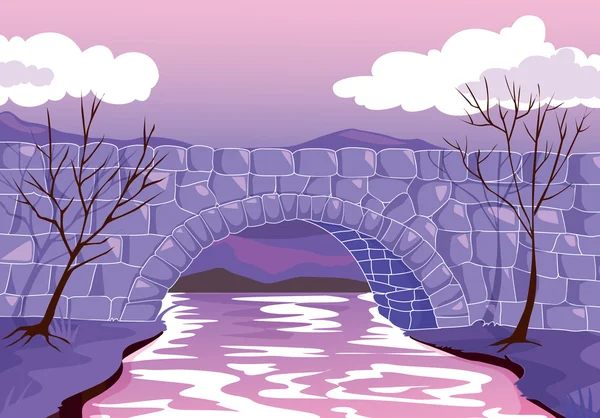 Brücke aus Steinen — Stockvektor