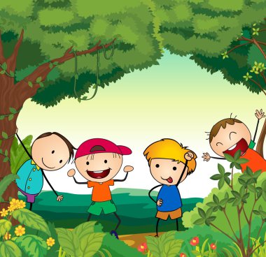 Çocuklar güzel bir doğa