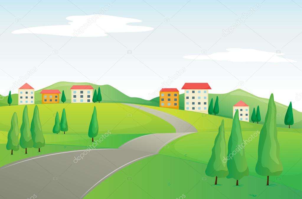 buildings and road