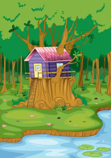 Tree house — Stock Illustration Tree house Vector Graphics