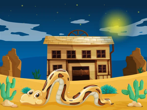 Serpente di fronte alla casa — Vettoriale Stock