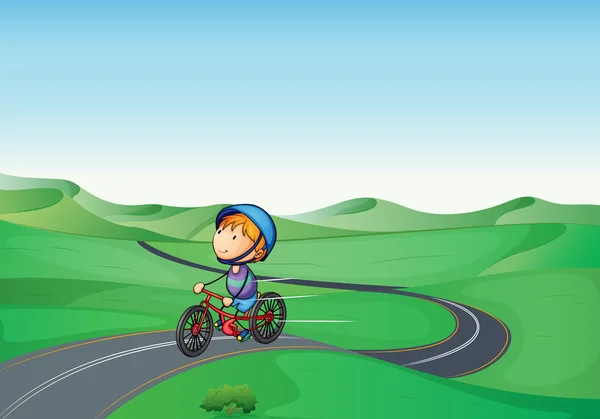 Boy and road — Stock Vector