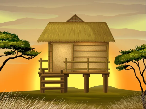 Bamboo hut — Stock Vector