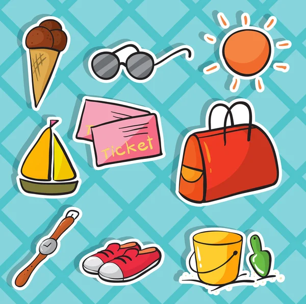 Objets de vacances — Image vectorielle