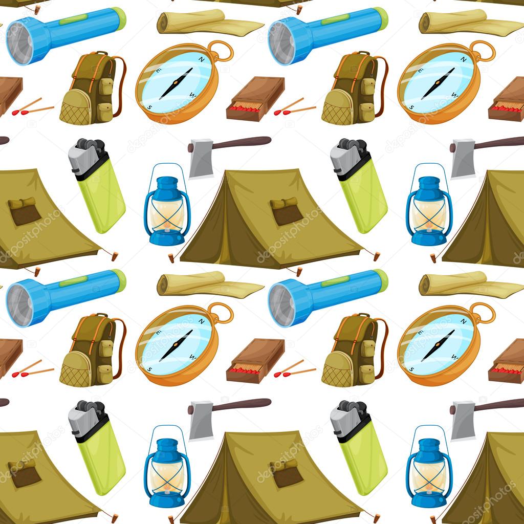 various camping objects
