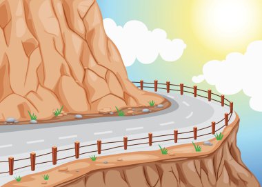 hill side road clipart