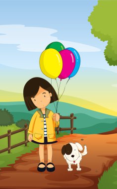 bir kız ve köpeği