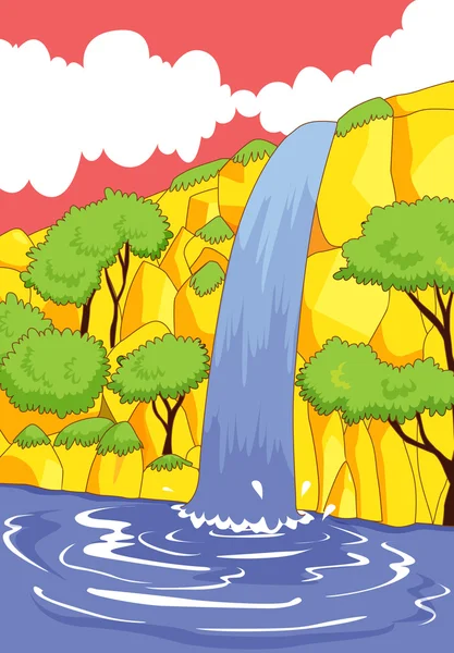 Wasserfall — Stockvektor
