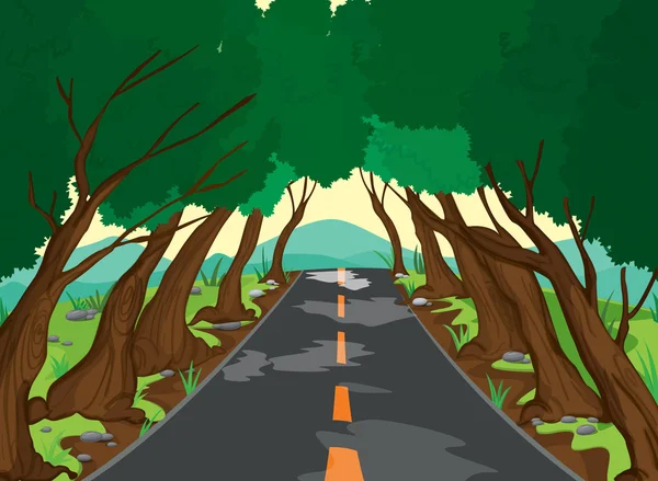 Árvores e estradas —  Vetores de Stock