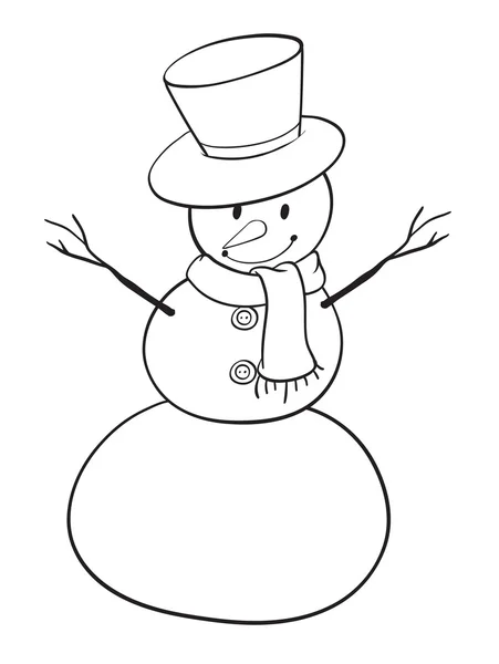 Croquis bonhomme de neige — Image vectorielle