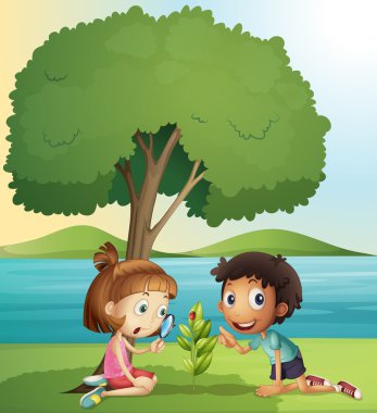 Bir kız ve bir erkek.
