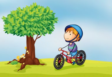 a boy and a tree clipart