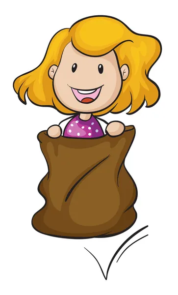 A girl and a burlap — Stock Vector