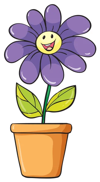 Uma planta de flor em um pote — Vetor de Stock
