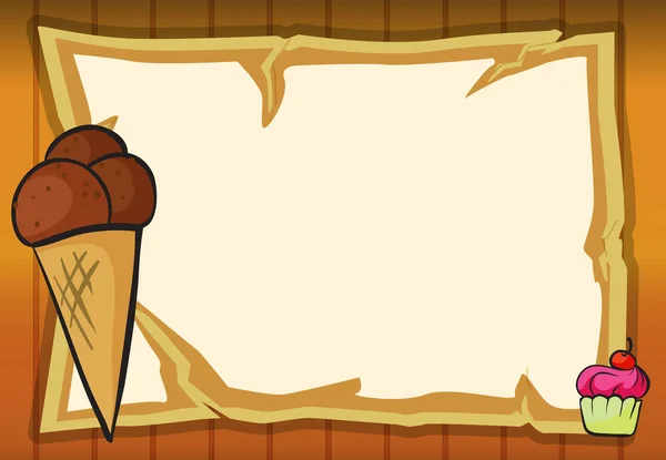 Crème glacée et une carte — Image vectorielle