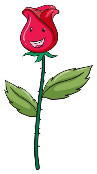 Capullo rosa y planta — Vector de stock