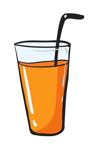 Glass and straw — Stock Vector