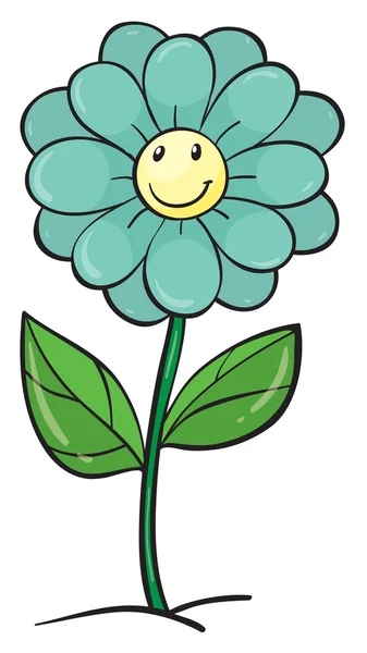Синя квітка і рослина — стоковий вектор